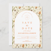 Antike Gartengebinde Hochzeit Save The Date (Vorderseite)
