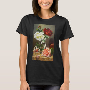 Antike Gartenrosen in einer Glasvase T-Shirt