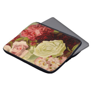 Antike Gartenrosenblumen, Liebe und Romantik Laptopschutzhülle