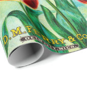 Antike Gartenwerbung, gelbe rote Tulpen Geschenkpapier (Rolleneckpunkt)