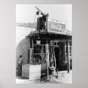 Antike Gasstation: 1940 Poster