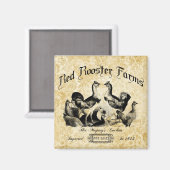 Antike Geflügelfarm-Werbung Magnet (Vorderseite/Rückseite)