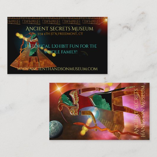 Antike Geheimnisse THOTH 3D Ägyptisch Scifi MUSEUM Visitenkarte (Vorne/Hinten)