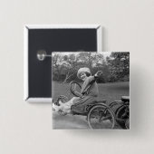 Antike gehen Wagen, frühe 1900s Button (Vorne & Hinten)