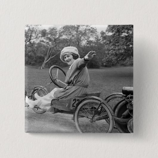 Antike gehen Wagen, frühe 1900s Button (Vorderseite)