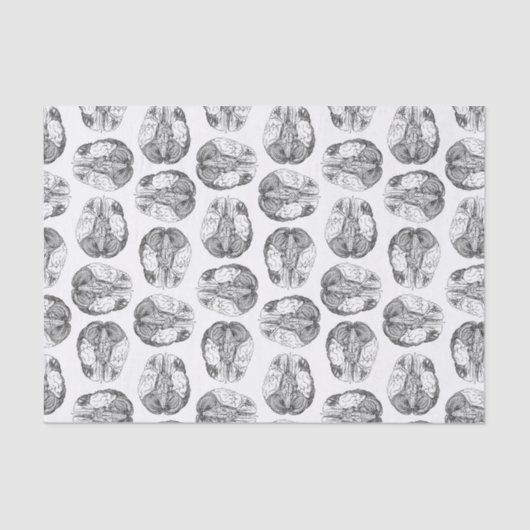 Antike Gehirn-Diagramm-Illustrationen Vintag Seidenpapier (Vorderseite)