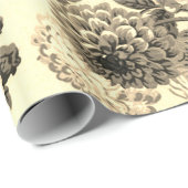 Antike Gelbbraun Vintage Blumenstadt Geschenkpapier (Rolleneckpunkt)