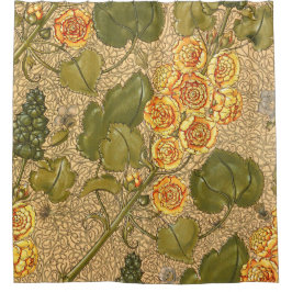 Antike gelbe Blumen Duschvorhang