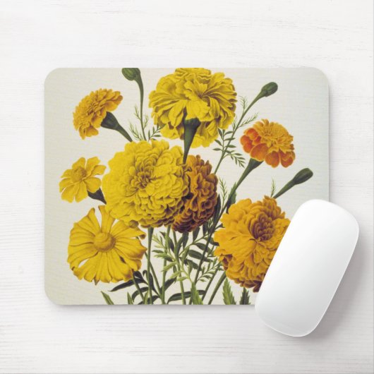 Antike gelbe Blumen Mousepad (Mit Mouse)