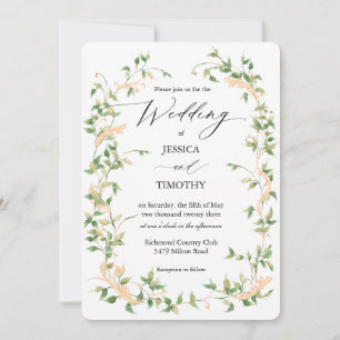 Antike gelbe Blumengarten-Hochzeitseinladung Einladung