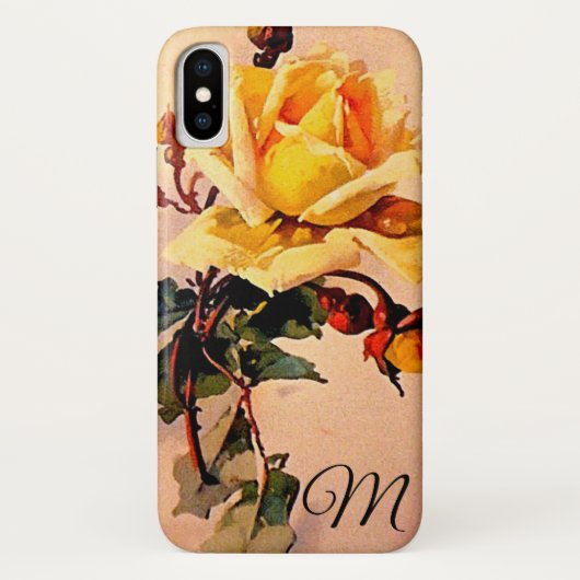 Antike Gelbe Rose Case-Mate iPhone Hülle (Rückseite)