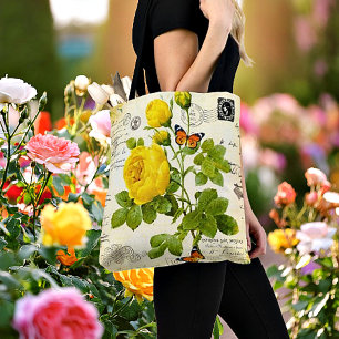Antike gelbe Rosen Tasche