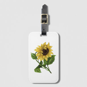 Antike Gelbe Sonnenblume Gepäckanhänger