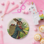 Antike gelehrte Ostern-Kaninchen-Picknick-Platte Pappteller (Party)