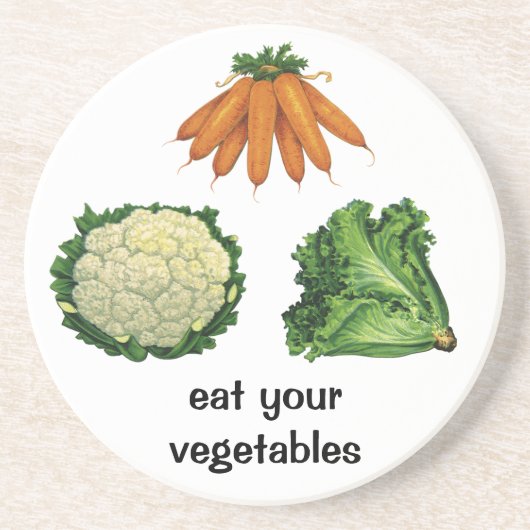 Antike Gemüse; Karotten, Blumenkohl, Salat Untersetzer (Vorne)