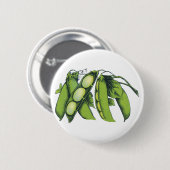 Antike Gemüse; Limabohnen, Bio-Bauernhof-Lebensmit Button (Vorne & Hinten)