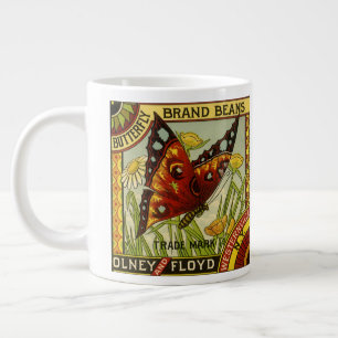 Antike Gemüseschilder Kunst, Schmetterlingsmarke B Jumbo-Tasse
