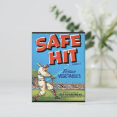 Antike Gemüsewerbung Safe Hit Postkarte (Stehend Vorderseite)
