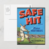 Antike Gemüsewerbung Safe Hit Postkarte (Vorne/Hinten)