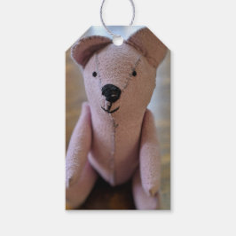 Antike genähte Teddybärfotografie  Geschenkanhänger