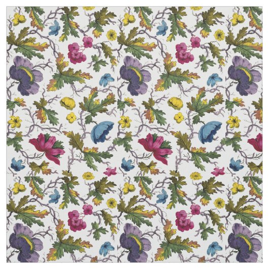 Antike georgianische Ära Blumenmuster Print Stoff (Muster)