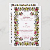 Antike georgianische Ära Border Wedding Einladung (Vorne/Hinten)