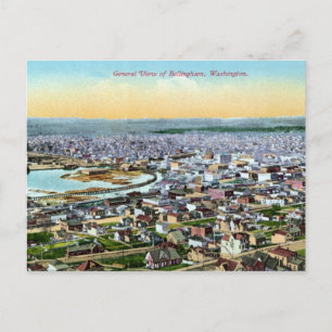 Antike Gesamtansicht von Bellingham WA Postkarte