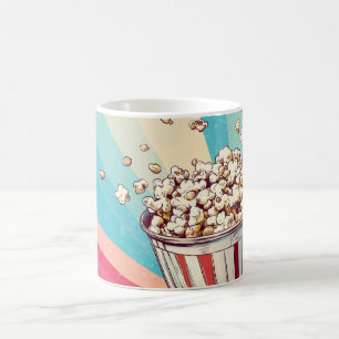 antike gestreifte Popcorntüte, ein klassisches Des Kaffeetasse