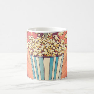 antike gestreifte Popcorntüte, ein klassisches Des Kaffeetasse