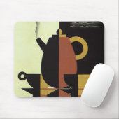 Antike Getränke Kaffee-Kanne mit Tassen Mousepad (Mit Mouse)