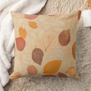 Antike getrocknete Herbstblätter Gold Orange Rot B Kissen