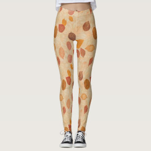 Antike getrocknete Herbstblätter Gold Orange Rot B Leggings