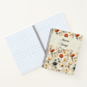 Antike getrocknete Wildblume Navy-Terrakotta Notizblock (Innenseite)