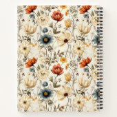 Antike getrocknete Wildblume Navy-Terrakotta Notizblock (Rückseite)
