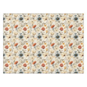 Antike getrocknete Wildblume Navy Terrakotta Tischdecke (Vorderseite (Horizontal))