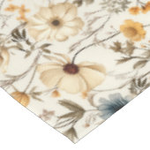 Antike getrocknete Wildblume Navy Terrakotta Tischdecke (Schrägansicht)