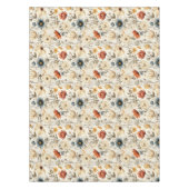 Antike getrocknete Wildblume Navy Terrakotta Tischdecke (Vorderseite)
