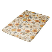 Antike getrocknete Wildblumen-Creme Orangebraun Badematte (Schrägansicht)