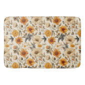 Antike getrocknete Wildblumen-Creme Orangebraun Badematte (Vorderseite)