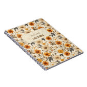 Antike getrocknete Wildblumen-Creme Orangebraun Notizblock (Rechte Seite)