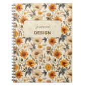 Antike getrocknete Wildblumen-Creme Orangebraun Notizblock (Vorderseite)