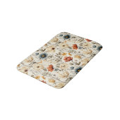 Antike getrocknete Wildblumen Navy Terrakotta Badematte (Schrägansicht)