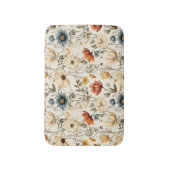 Antike getrocknete Wildblumen Navy Terrakotta Badematte (Vorderseite Vertikal)