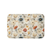 Antike getrocknete Wildblumen Navy Terrakotta Badematte (Vorderseite)