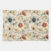 Antike getrocknete Wildblumen Navy Terrakotta Geschirrtuch (Horizontal)