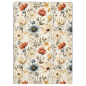 Antike getrocknete Wildblumen Navy Terrakotta Klemmbrett (Rückseite)