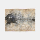 Antike Gitarre Fleecedecke (Vorderseite (Horizontal))