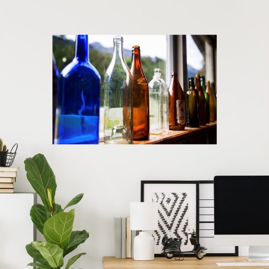 Antike Glasflaschen Poster (Heimbüro)
