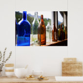 Antike Glasflaschen Poster (Küche)
