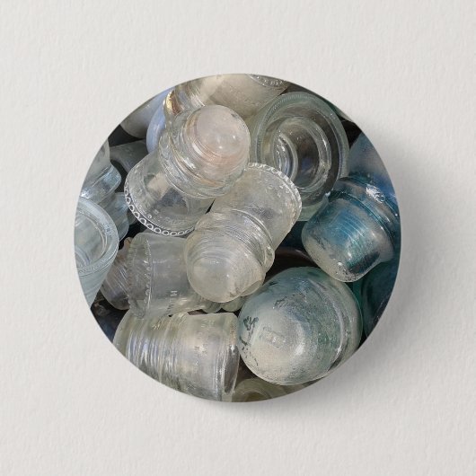 Antike Glasisolatoren Button (Vorderseite)